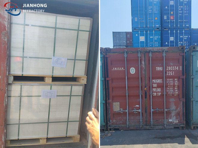 Double-Stacked Container Loading of Mullite Insulation Bricks (ASTM JM23/JM26) on ISPM 15 Pallets