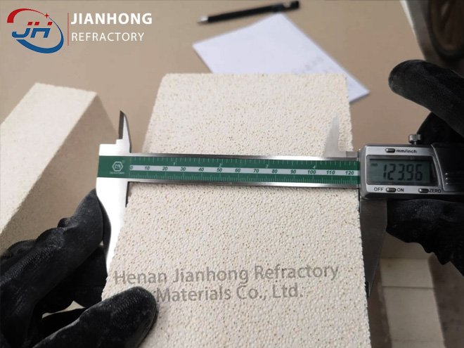 QC Dimensional Inspection of Mullite Insulation Brick JM26 (ASTM C155) for Energy Saving Kiln Lining