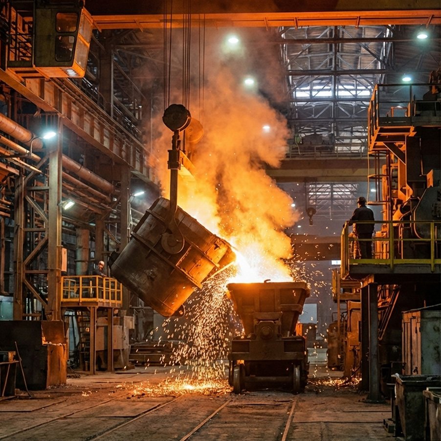 Molten Steel Teeming Operation for Ingot Casting using High Alumina Bottom Pouring Runner Brick System